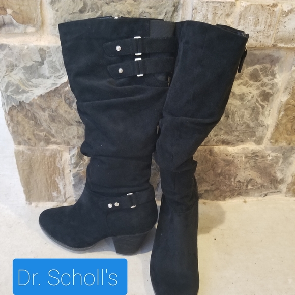 memory foam black boots